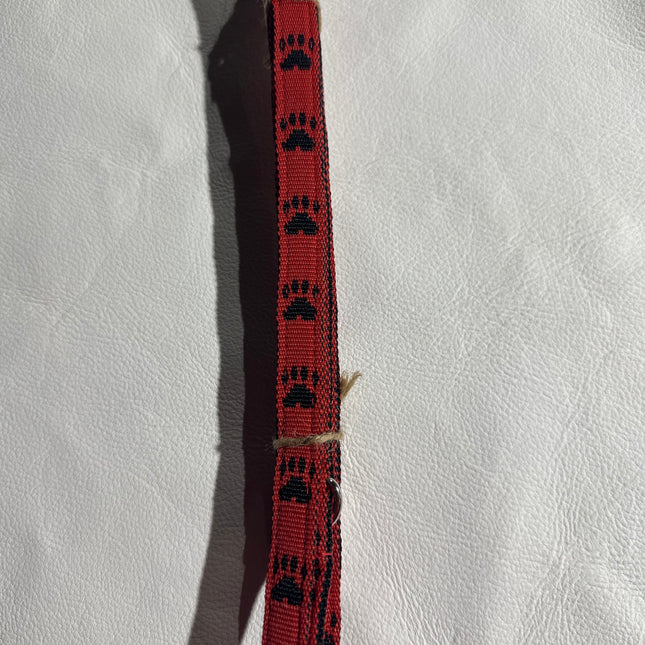 Puppy/Small Dog Black Paw/Red 1.2m x 15mm Lead image 0