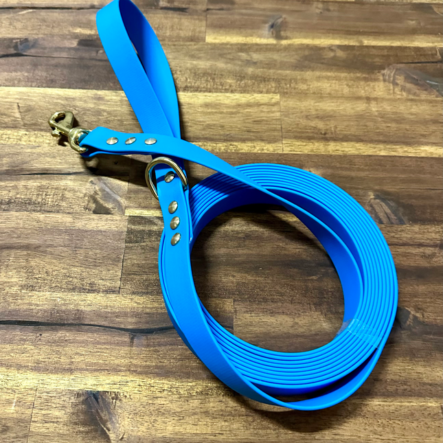 Lead 5m Light Blue Biothane Beach - Brass Fittings image 0