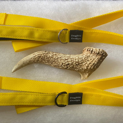 Adult Dog Premium Handle Plain Yellow 1.5m x 25mm Lead image 0