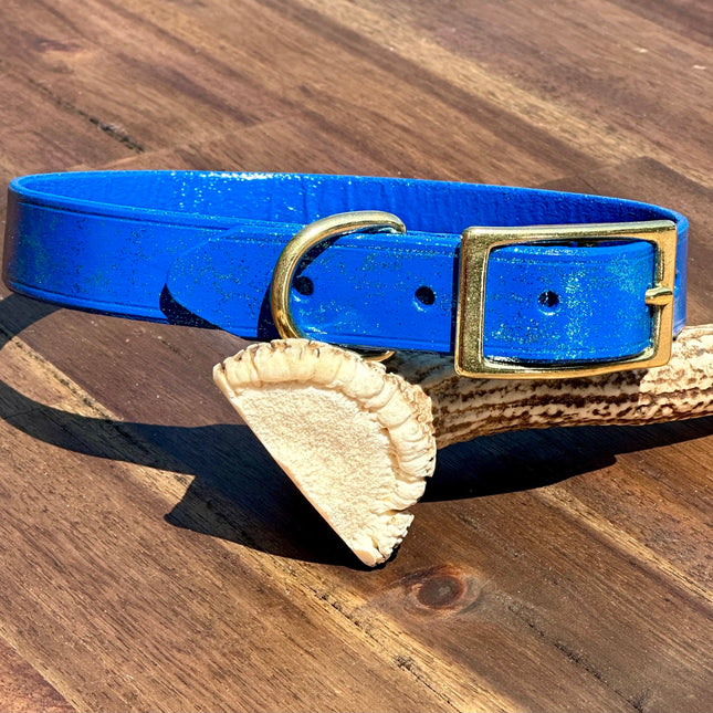 Hand Painted Leather - Glitter Blue image 0