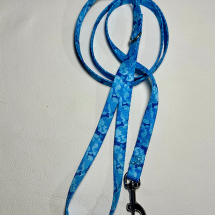 Puppy/Small Dog Blue Bone Camo 1.2m x 16mm Lead image 0