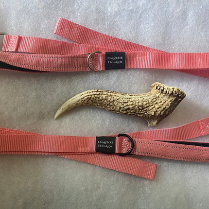 Adult Dog Premium Handle Plain Light Pink 1.5m x 25mm Lead image 0