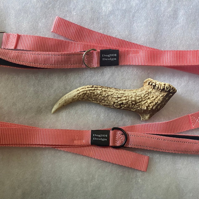 Adult Dog Premium Handle Plain Light Pink 1.5m x 25mm Lead image 0