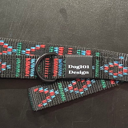 Adult Dog Premium Handle Fancy Black Indian Motif 1.5m x 22mm Lead image 0