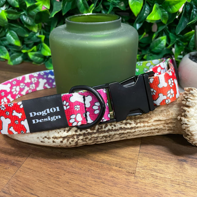 Bone and Paw Metal Clip Collar image 1