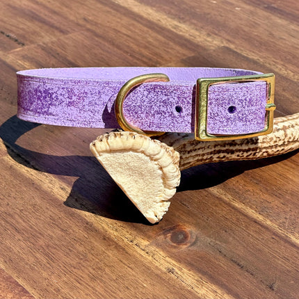 Hand Painted Leather - Glitter Lilac image 0