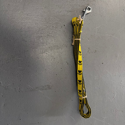 Puppy/Small Dog Yellow Paw/Black 1.2m x 15mm Lead