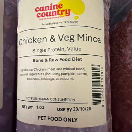 Canine Country Chicken & Vegetable Mince Roll