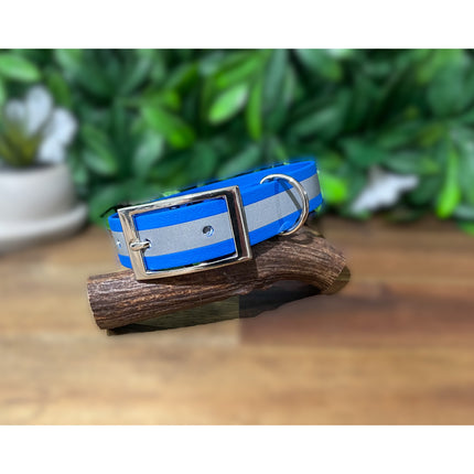 Reflective Blue Biothane Collar image 0