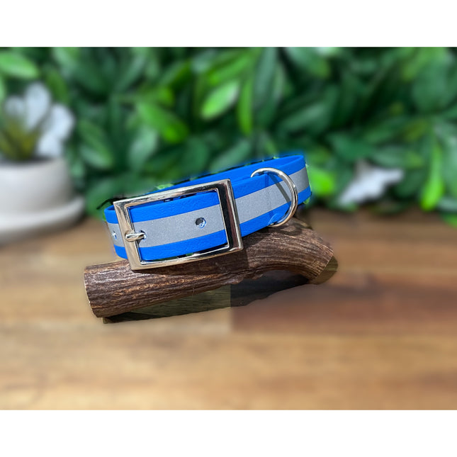 Reflective Blue Biothane Collar image 0
