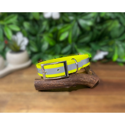 Reflective Yellow Biothane Collar image 0