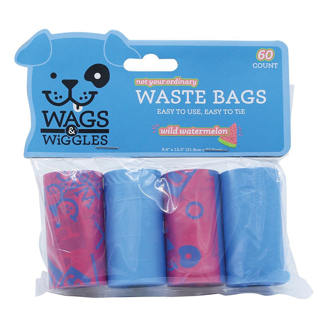 Wags and Wiggles Waste Bags 4pk - Watermelon Scent image 0