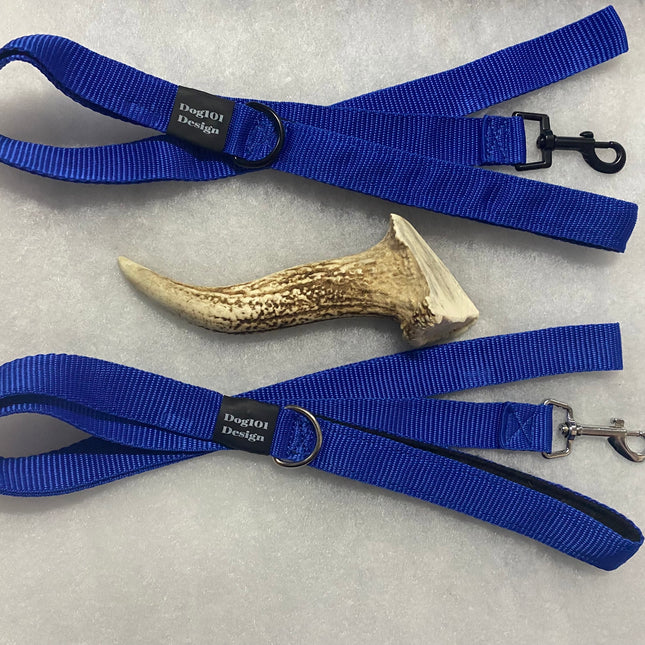Adult Dog Premium Handle Plain Royal Blue 1.5m x 25mm Lead image 0
