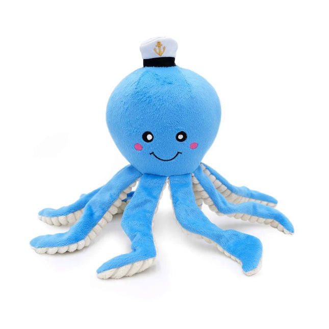 Zippy Paws Playful Pal Plush Squeaker Rope Dog Toy - Ollie the Octopus image 0