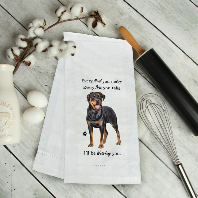 Tea Towel - Rottweiler Kitchen Towel image 0