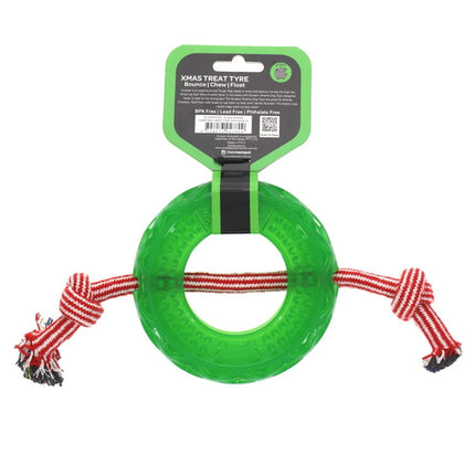 Scream Xtreme Xmas TREAT TYRE Loud Green with Rope - XL image 1