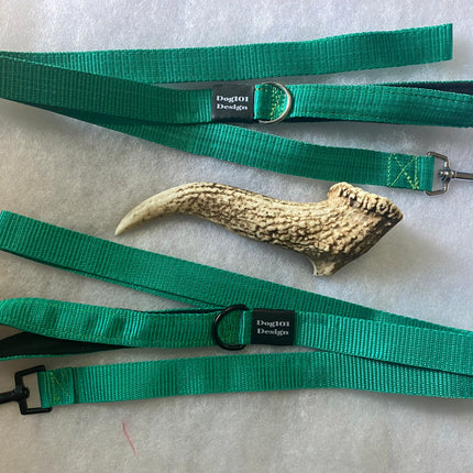 Adult Dog Premium Handle Plain Emerald Green 1.5m x 25mm Lead image 0