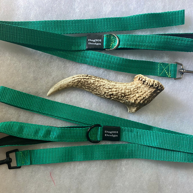 Adult Dog Premium Handle Plain Emerald Green 1.5m x 25mm Lead image 0