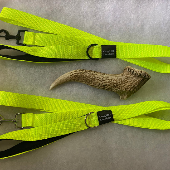 Adult Dog Premium Handle Fluro Yellow 1.5m x 25mm Lead image 0