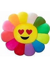 Plush Flower Pillow Heart Eyes image 0