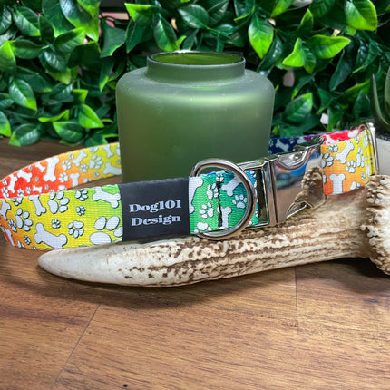 Bone and Paw Metal Clip Collar image 0