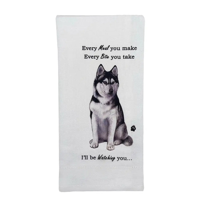Tea Towel - Siberian Husky Kitchen Towel image 0
