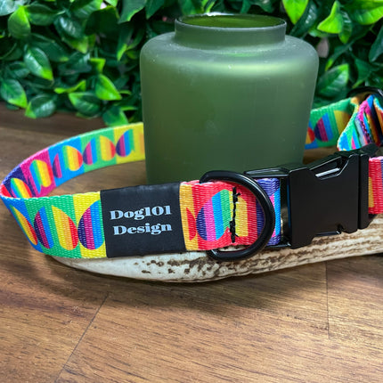 Rainbow Heart Metal Clip Collar image 1