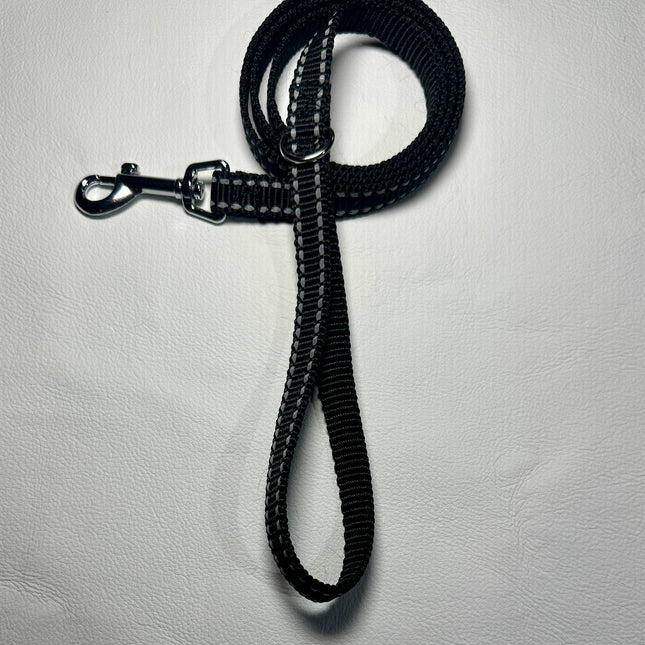 Puppy/Small Dog Reflective Black 1.2m x 15mm Lead image 0