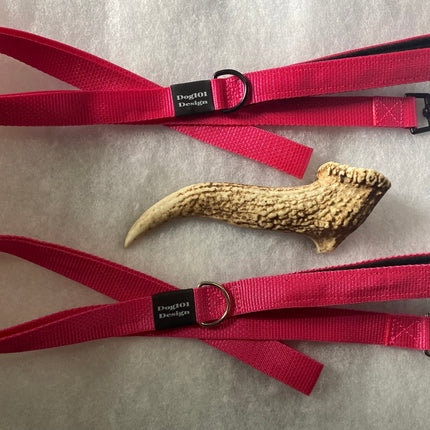 Adult Dog Premium Handle Plain Hot Pink 1.5m x 25mm Lead image 0