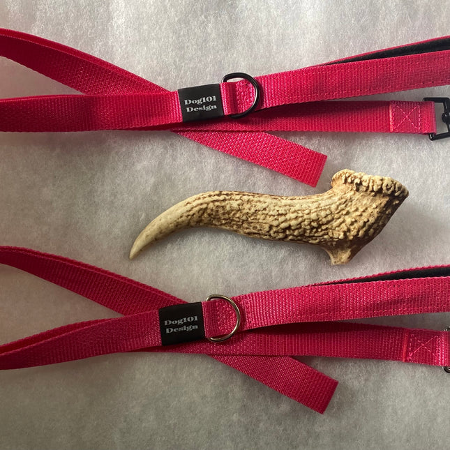 Adult Dog Premium Handle Plain Hot Pink 1.5m x 25mm Lead image 0