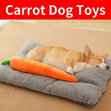 Giant Carrot Plush Dog Toy with Squeaker image 1