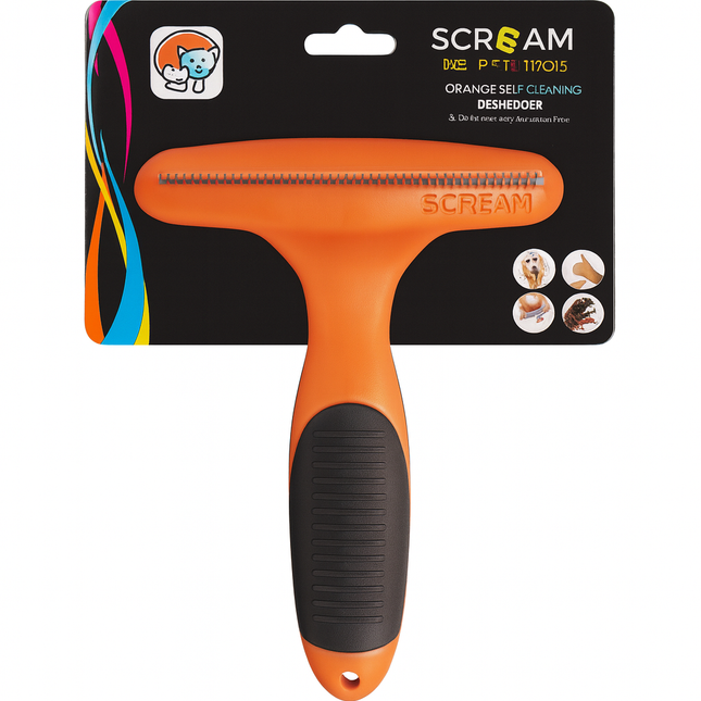 SCREAM Rotating Short Pin Rake Loud Orange 15cm (short pin 1.5cm)