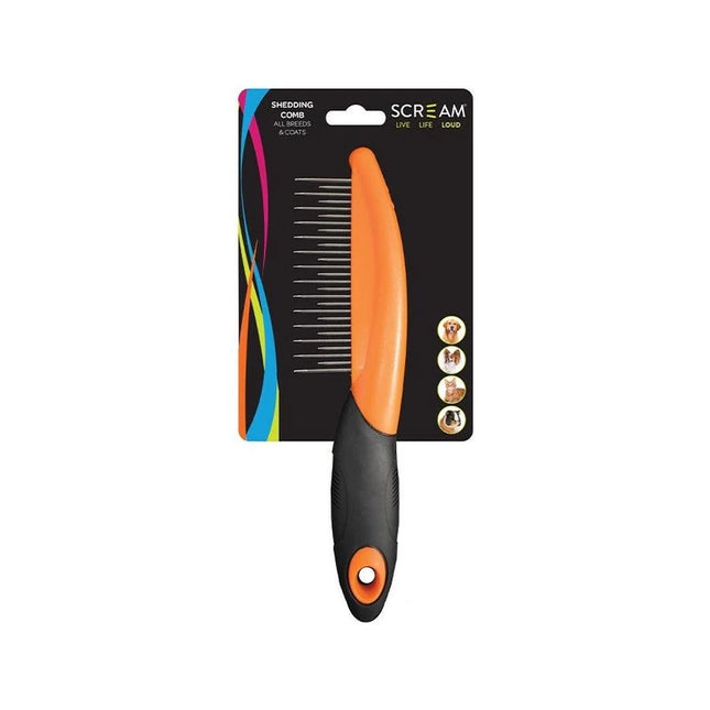 SCREAM Shedding Comb Loud Orange 20cm