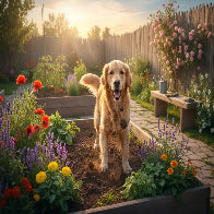 Dogs Digging in the Garden
