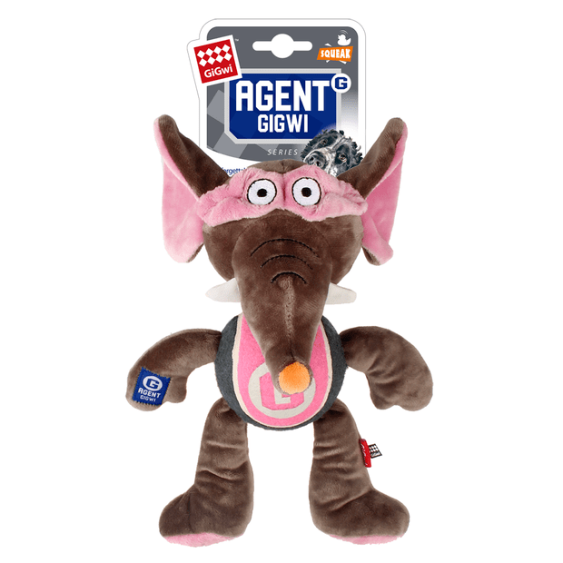 Gigwi Agent Elephant Plush With Tennis Ball image 0