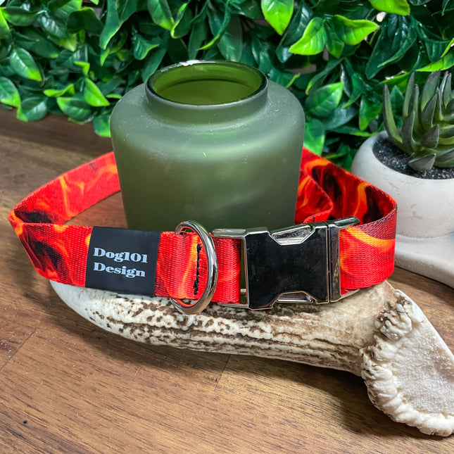 Flames Metal Clip Collar image 1