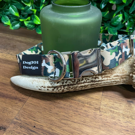Bone Camo Metal Clip Collar image 0