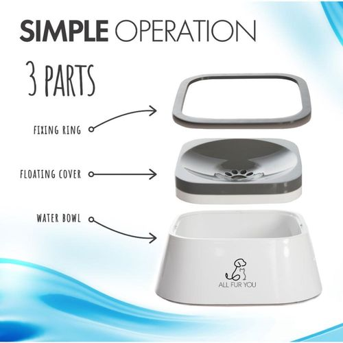 All Fur You Anti Splash Bowl White - 1L image 1