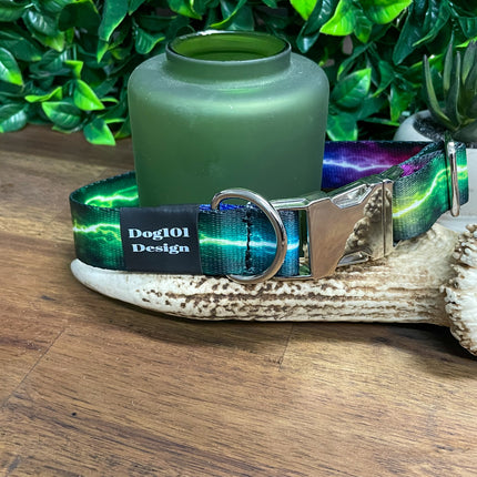 Coloured Lightning Metal Clip Collar image 1