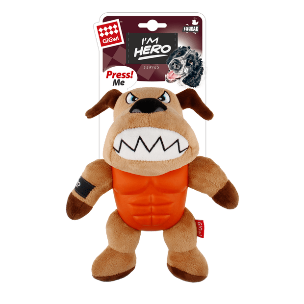 Gigwi Im Hero Armour Dog Plush With Squeaker image 0