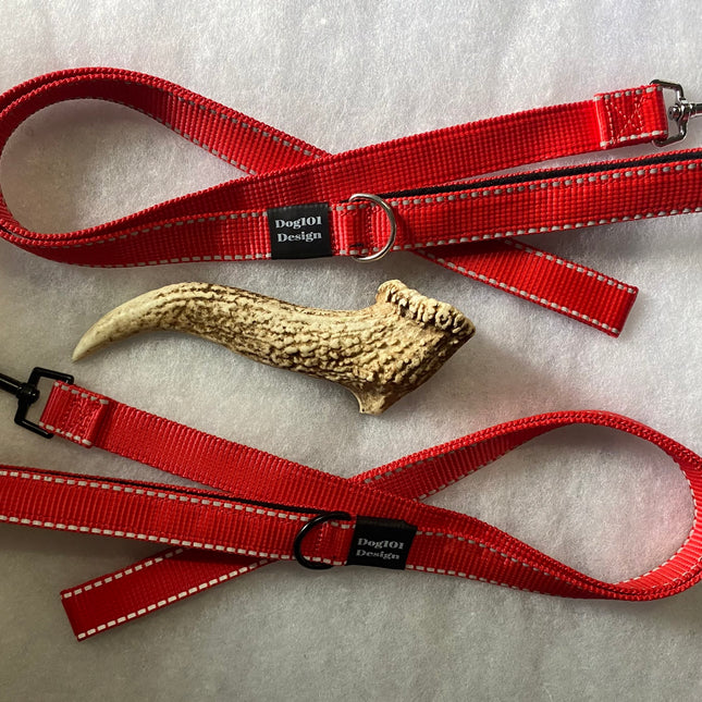 Adult Dog Premium Handle Thick Red Reflective 1.5m x 25mm Lead image 0