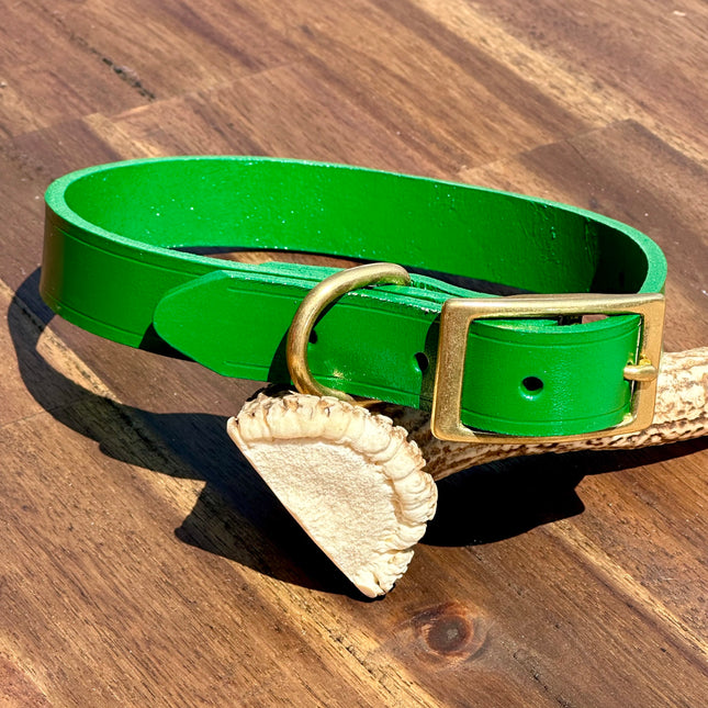 Hand Painted Leather -  Dark Green - Small image 0