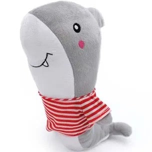 Zippy Paws Playful Pal Plush Squeaker Rope Dog Toy - Shelby the Shark image 0