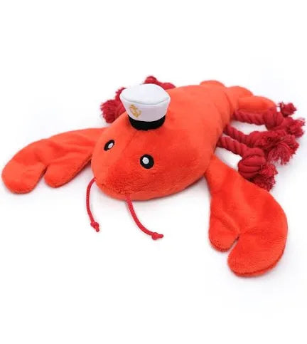 ZIPPY PAWS: PLAYFUL PAL PLUSH SQUEAKER ROPE DOG TOY - LUCA THE LOBSTER image 0