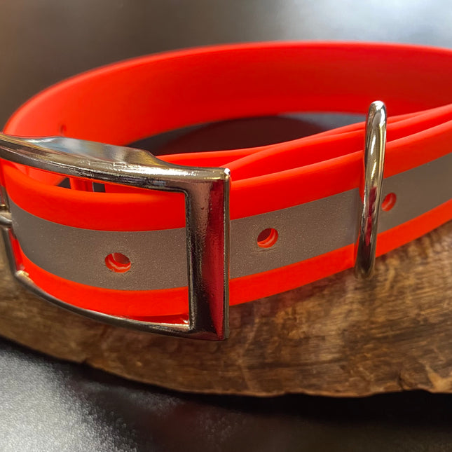 Reflective Orange Biothane Collar image 0