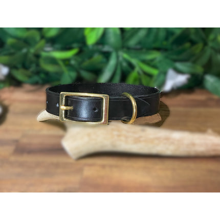 Black Leather Collar - Small Dog and Puppy image 0
