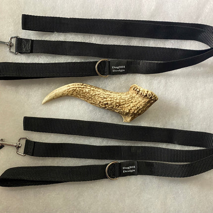 Adult Dog Premium Handle Plain Black 1.5m x 25mm Lead image 0