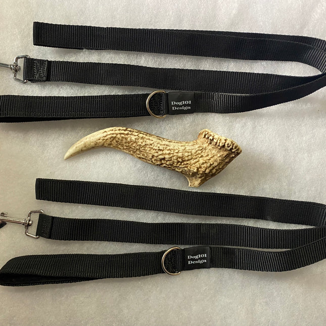 Adult Dog Premium Handle Plain Black 1.5m x 25mm Lead image 0