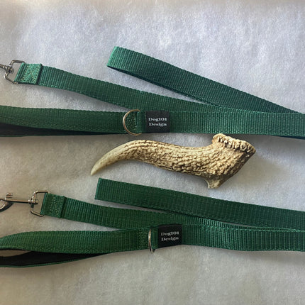 Adult Dog Premium Handle Plain Dark Green 1.5m x 25mm Lead image 0