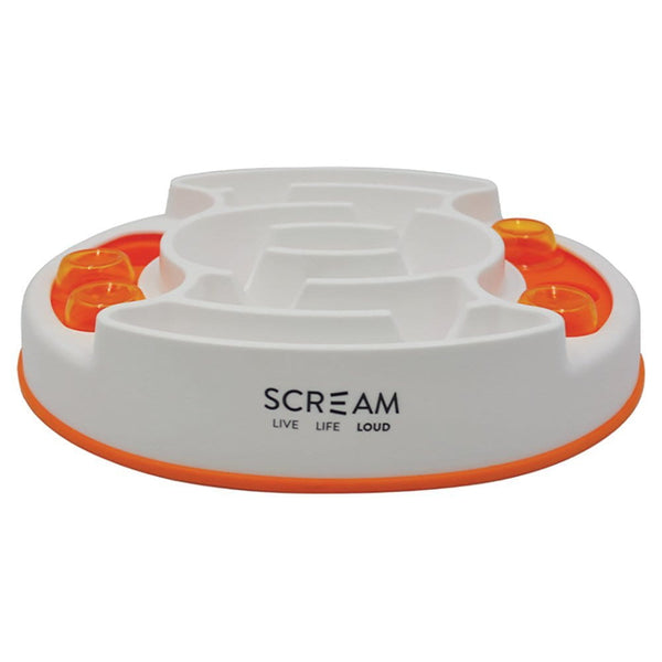 Scream Scream SLOW FEED INTERACTIVE PUZZLE BOWL Loud Orange 27x31cm